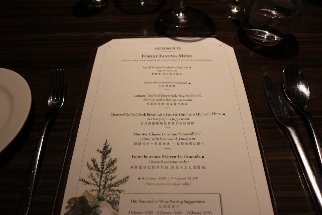 6-courses "Forest" tasting menu by Chef Olivier Elzer