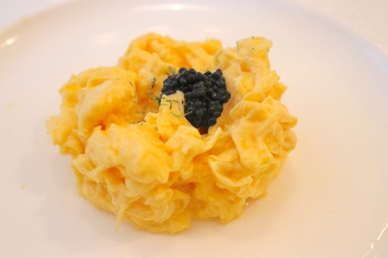 Breakfast - Scrambled eggs with caviar